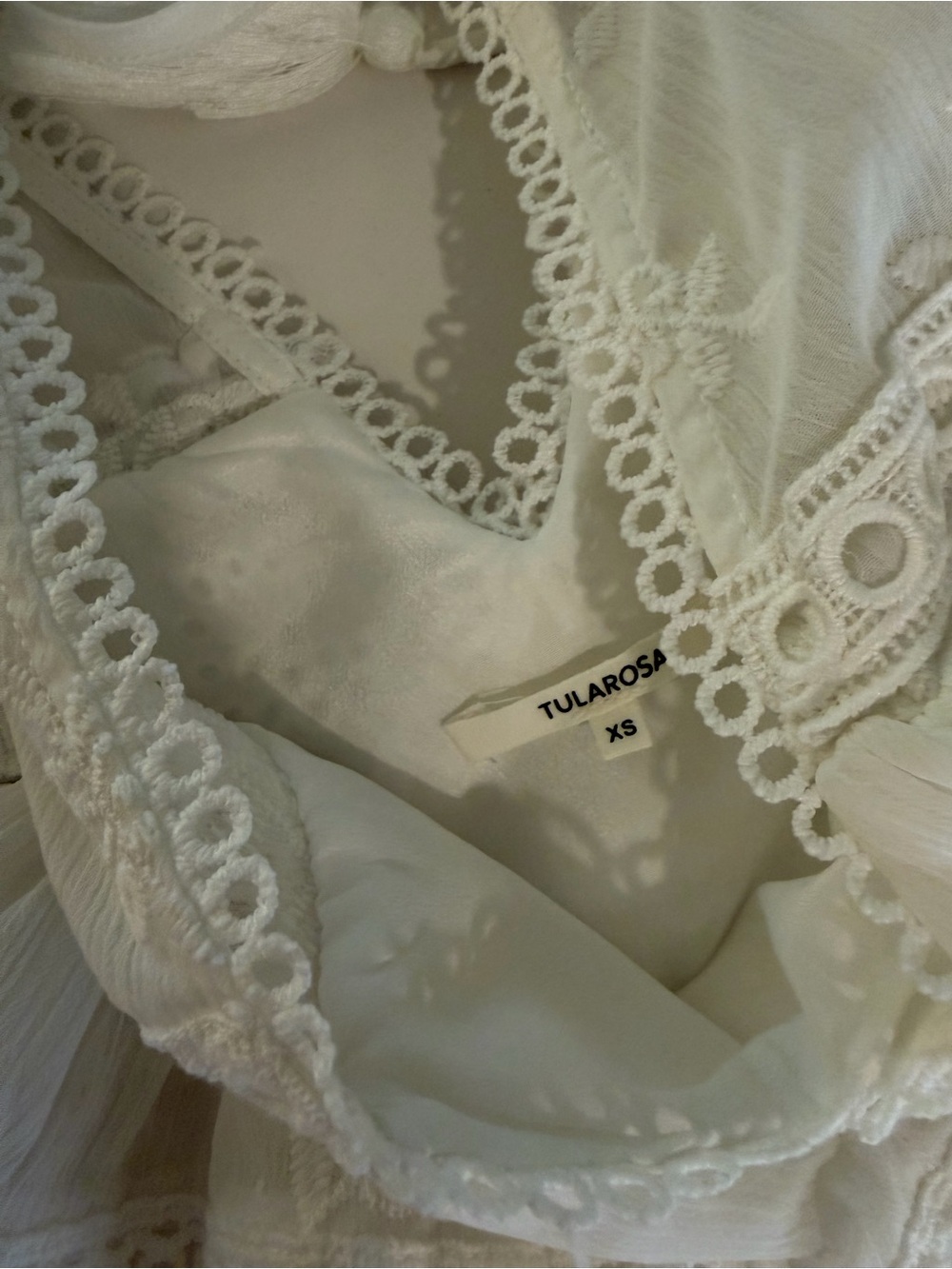 Tularosa White Embroidered Ruffle Mini Dress - Picture 2 of 4